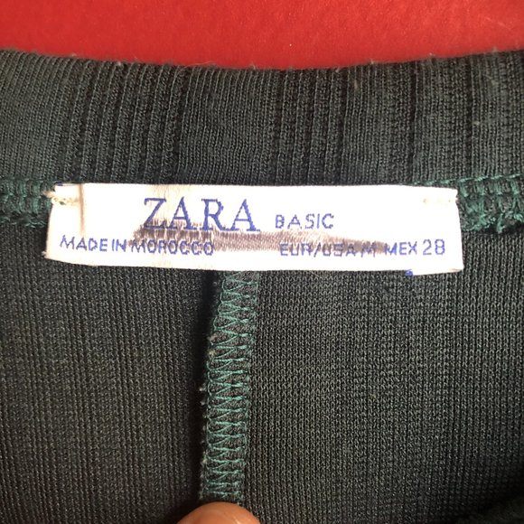 Zara Basic Crew Neck Front Tie Bow Top - Picture 3 of 9